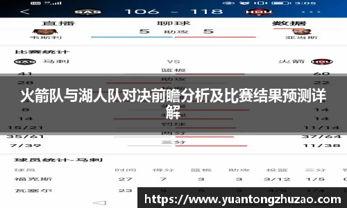 火箭队与湖人队对决前瞻分析及比赛结果预测详解